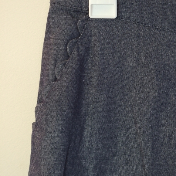 Kika Vargas×Target Wide leg Scallop edge pocket Cropped pants Indigo Blue Size 2 - Picture 9 of 14